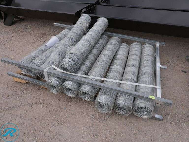 (10) New Rolls of KJ K1230 Hot-Dip Galvanized Field Fence, 4' H x 100' L, 14-Gauge Wire, 1,000-Total Feet - Roller Auctions
