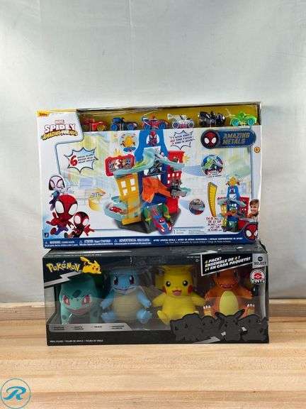 Pokémon: Vinyl 8" Figure 4-pack- New; Spidey: Amazing Metals City Track Set 6 Vehicles- New - Roller Auctions