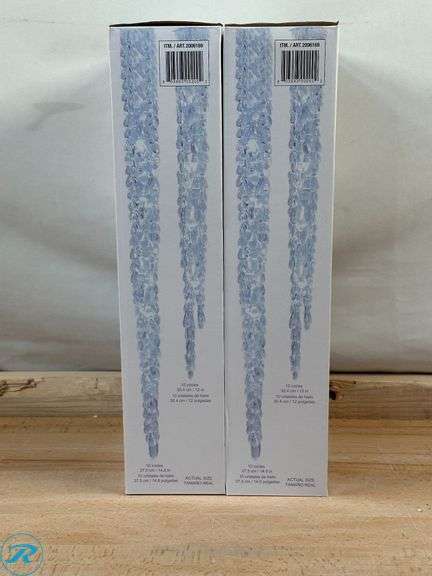 (2) GE: Energy Smart Random Sparkle 20-Count 100 LED Twinkling Ice Crystal Icicle Set- New - Roller Auctions