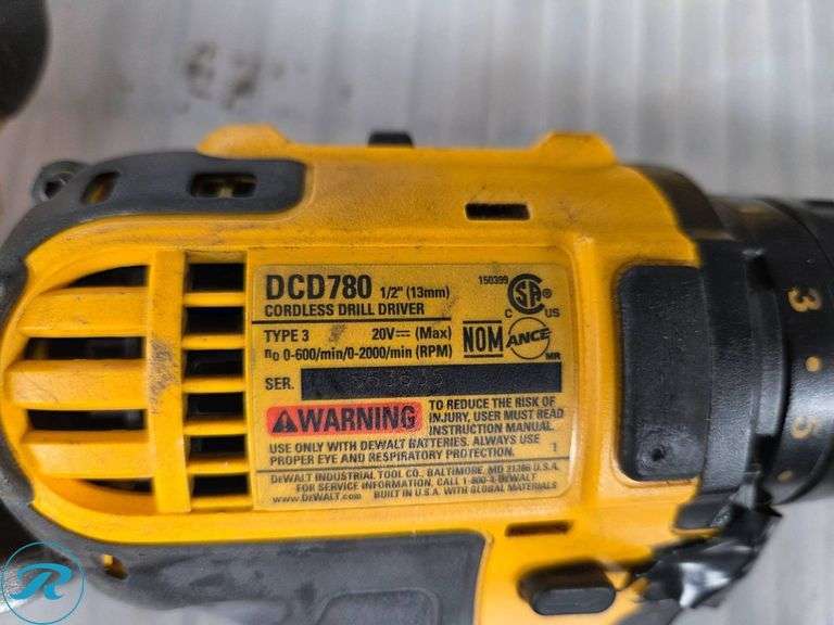 DeWalt 20V Tools Including DCG412 Grinder, DCD780 Drill, and Impact Driver - Roller Auctions