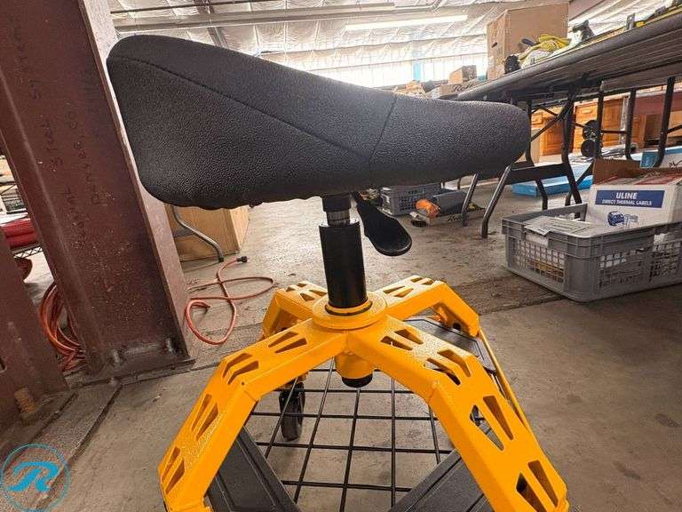 Dewalt Adjustable Rolling Shop Seat with Casters - Roller Auctions