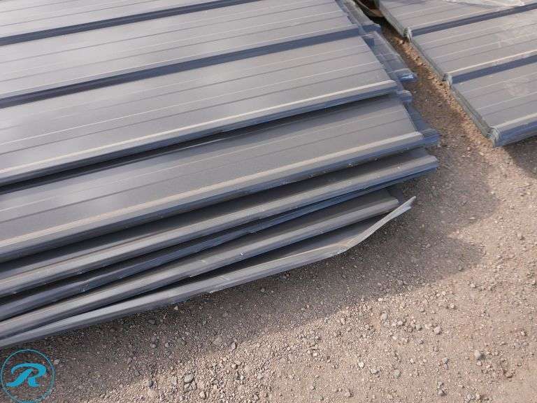(100) New Sheets SKLP SKL100 Galvalume Steel Siding/Roofing, 12' (Several Sheets Damaged) - Roller Auctions