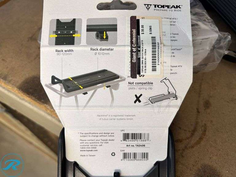 Giant Rack-It Beam Racks and Topeak QuickTrack Adapters - Roller Auctions