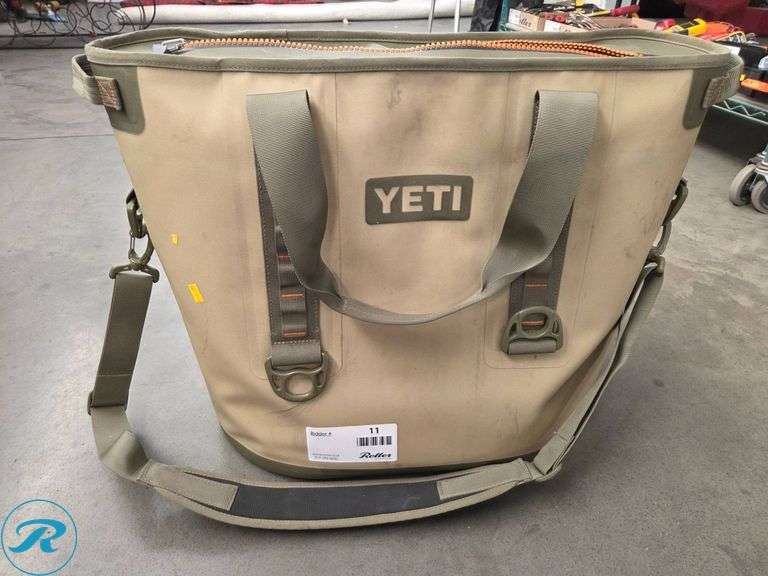YETI Soft Cooler with Tan Exterior and Shoulder Strap - Roller Auctions