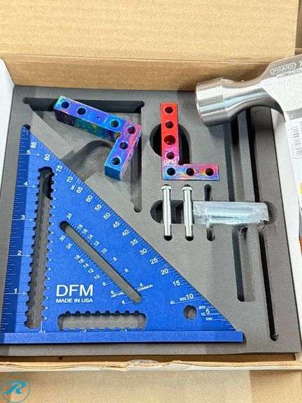 Picard 735 Hammer with Leather Grip and DFM Tool Precision Squares Set - Roller Auctions