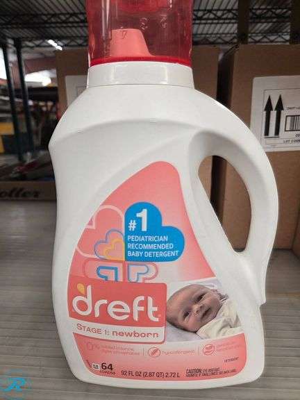 (2) Dreft Liquid HE Newborn Detergent Bottles, 64 Load, 2.92L - Roller Auctions