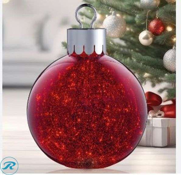 (2) Glass Oversized Ornament with LED- New/ Open Box - Roller Auctions