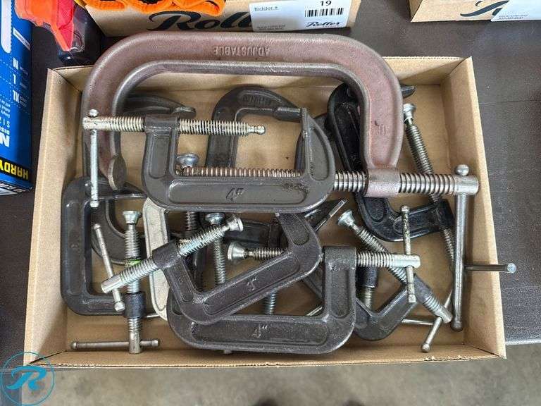 Tray of Mixed Metal C Clamps - Roller Auctions