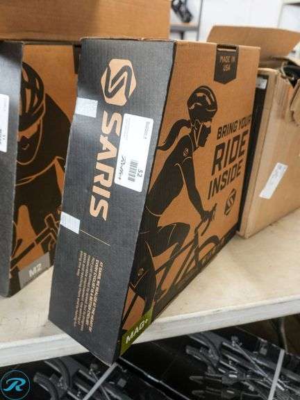 Saris Mag+ Indoor Bike Trainer with CycleOps Climbing Block and Mat - Roller Auctions