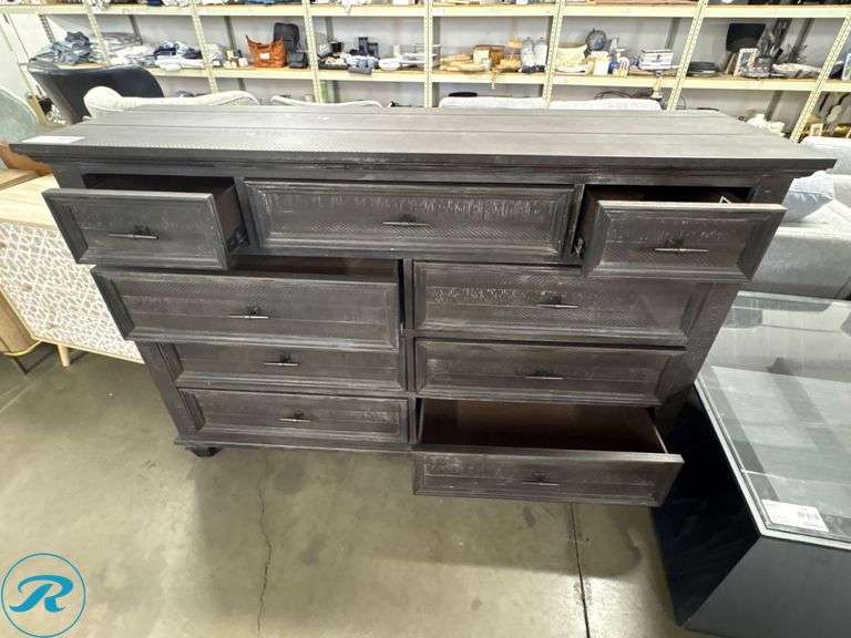 Coaster 9-Drawer Dresser, Model #222883, 64″ x 19″ x 42″, Detached Foot Included - Roller Auctions