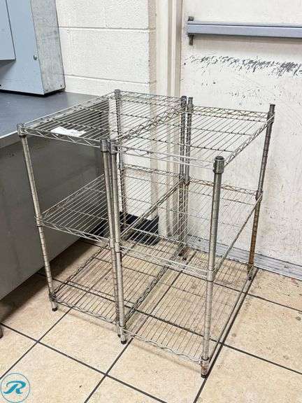 (2) Wire Storage Shelving Units, 30in x 13in x 23in