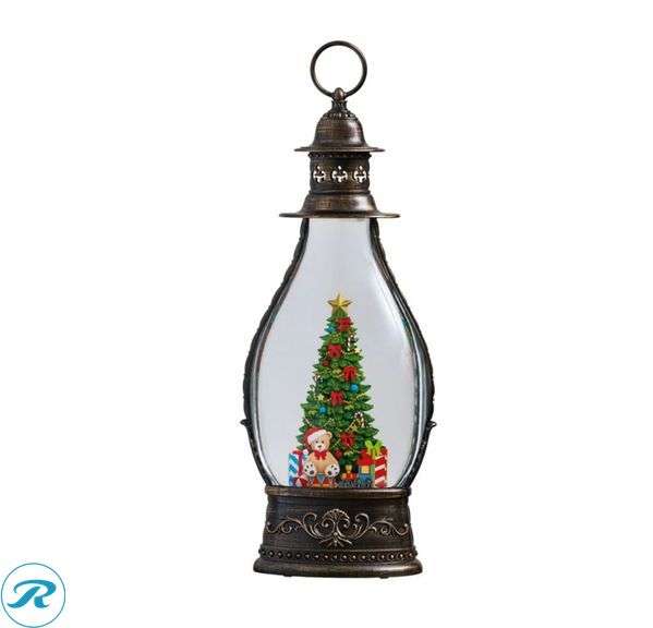 (1)Jumbo Holiday Glitter Lantern with LED Light - New