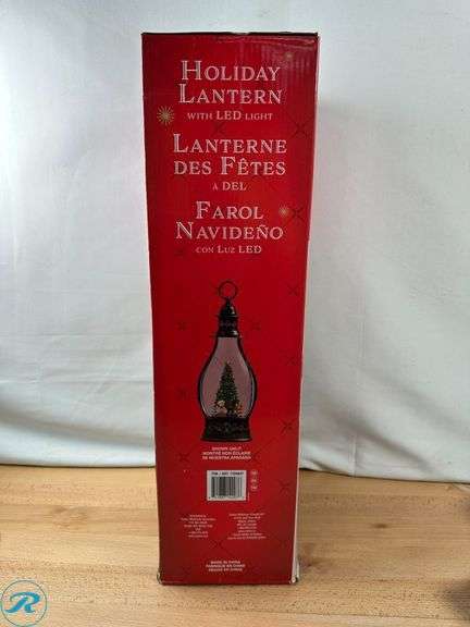 (1)Jumbo Holiday Glitter Lantern with LED Light - New - Roller Auctions