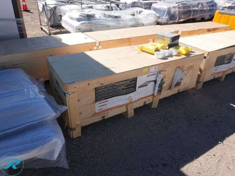 New SD Lanch SDLC2020 Metal Carport, Open Sides, 20' x 20' (Box Damaged in Shipping) - Roller Auctions