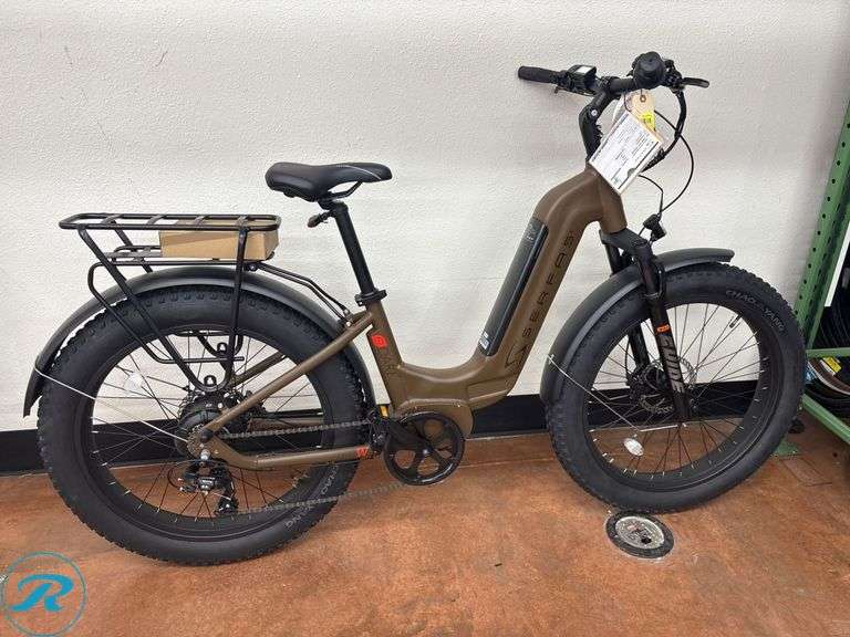 Serfas E-Dart 750W Step-Through Electric Bicycle, Matte Dark Earth, W/ Charger, Size M