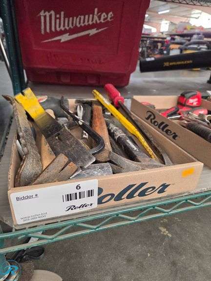 Tray of Hammers and Pry Bars