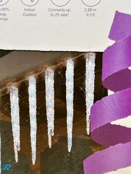 (3) GE: Energy Smart Random Sparkle 20-Count 100 LED Twinkling Ice Crystal Icicle Set- New - Roller Auctions