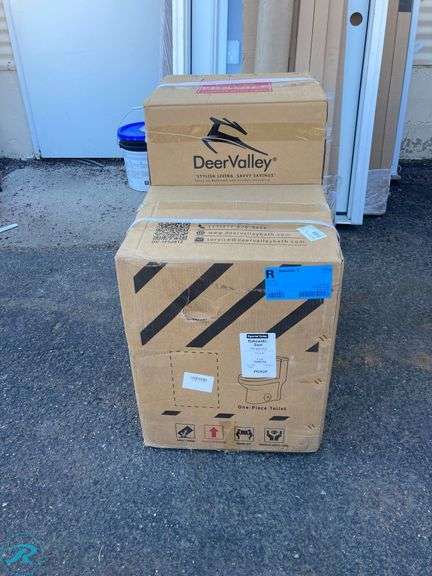 (1) New- DeerValley Liberty White Round Standard height 12-in Rough-In WaterSense 1.6 GPF Dual Flush Soft Close 1-piece Toilet - Roller Auctions