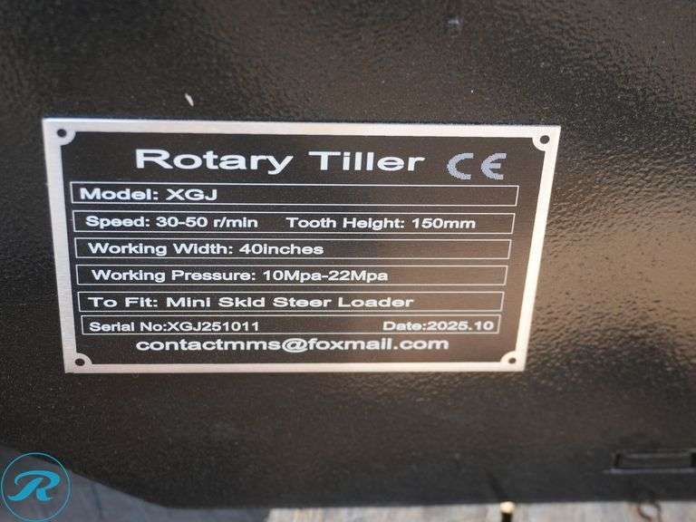 New Giyi GY-XGJ Hydraulic Rototiller Attachment to Fit Mini Skid Steer Loader, 40" - Roller Auctions