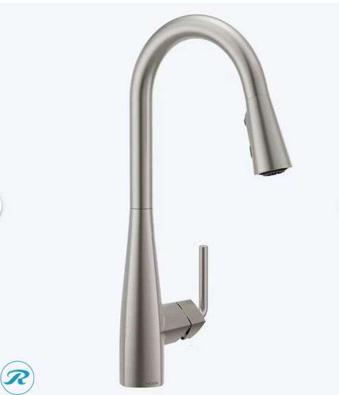 New Moen Maureen spot resist stainless single handle deck mount pull-down kitchen faucet with sprayer (includes deck plate)