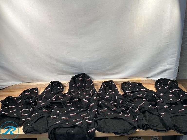 (6) Kirkland Signature: Pet Logo Hoodie, Assorted Size, Black- Used/ Previously Worn - Roller Auctions