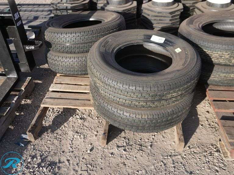 Set of (4) New Road Guider ST235/80R16 Radial Trailer Tires - Roller Auctions