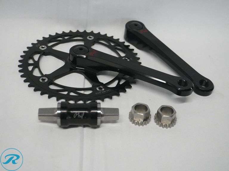 Phil Wood & Co. Crankset with 46T Chainring, 165mm Arms, and Bottom Bracket - Roller Auctions