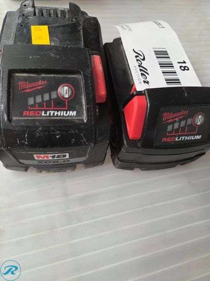 (2) Milwaukee M18 REDLITHIUM High Output XC6.0 Batteries - Roller Auctions