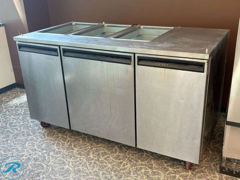 Delfield Model 4260-18 Refrigerated Sandwich Prep Table with Casters