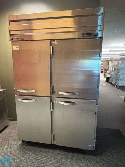 Beverage-Air Model PR48-1AHS 2-Split Door Reach-In Refrigerator with Casters