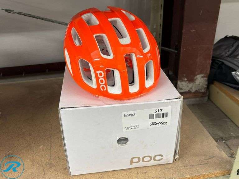 POC SPIN Medium Cycling Helmet in Orange/White - Roller Auctions