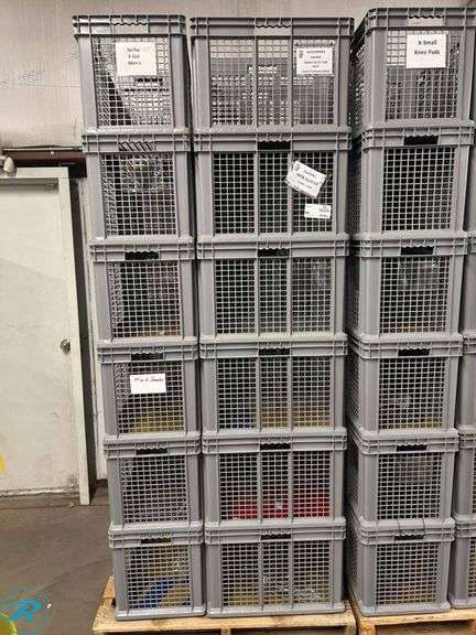 (29) Plastic Storage Crates with Ventilated Panels - Roller Auctions