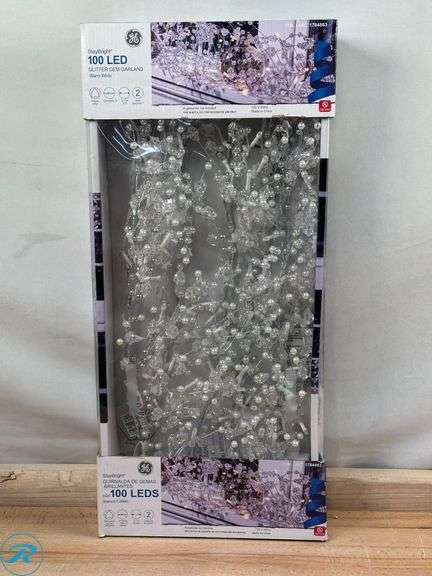 GE: StayBright 100 LED Glitter Gem Garland 9FT- New - Roller Auctions