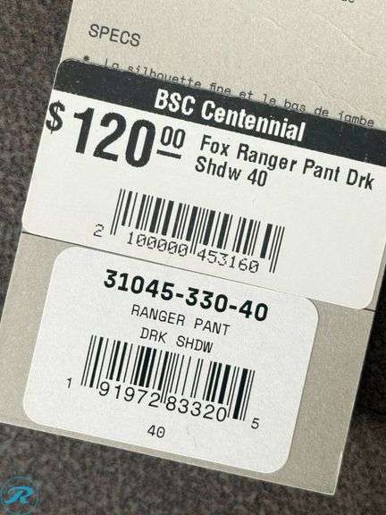 Fox Ranger Men’s Pants, Size 40 - Roller Auctions