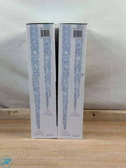 (2) GE: Energy Smart Random Sparkle 20-Count 100 LED Twinkling Ice Crystal Icicle Set- New - Roller Auctions