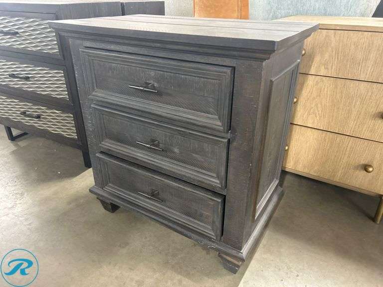 3-Drawer Dark Wood Chest, 26″ x 17″ x 30″