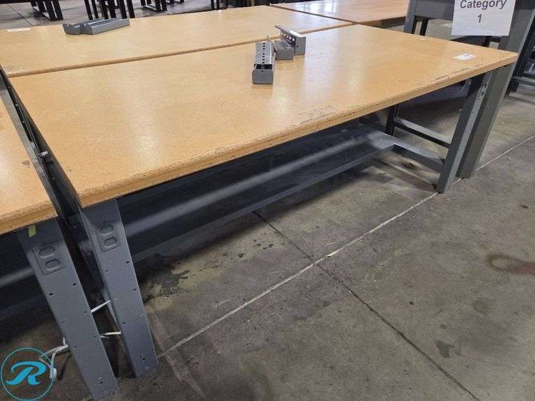 Uline Packing Table with Steel Frame and Wood Top, 72" x 36"