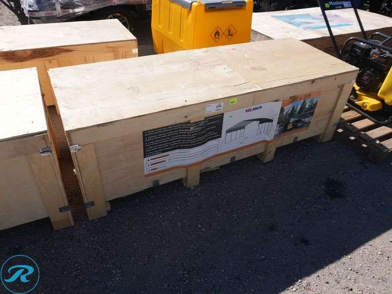 New SD Lanch SDLC2020 Metal Carport, Open Sides, 20' x 20' - Roller Auctions