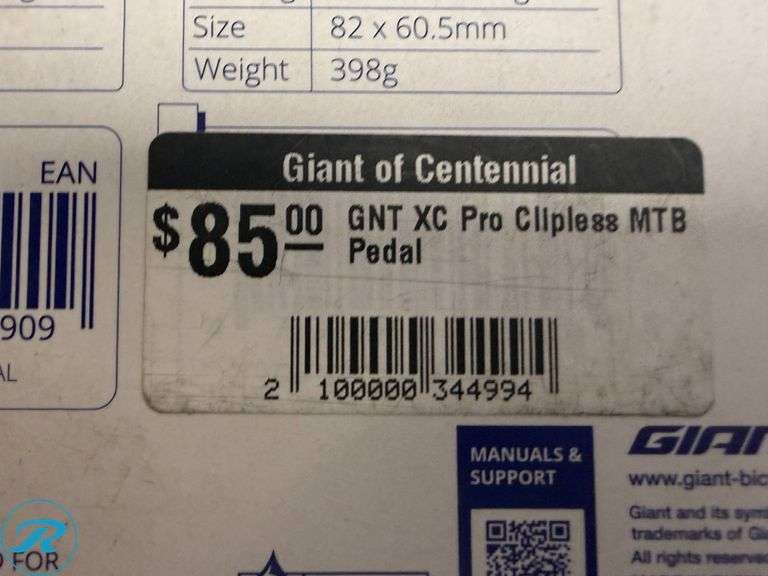 Giant XC Pro Clipless MTB Pedal Set - Roller Auctions