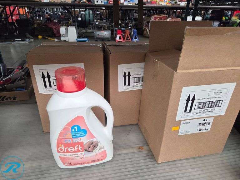 (2) Dreft Liquid HE Newborn Detergent Bottles, 64 Load, 2.92L - Roller Auctions