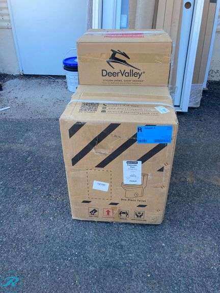 (1) New- DeerValley Liberty White Round Standard height 12-in Rough-In WaterSense 1.6 GPF Dual Flush Soft Close 1-piece Toilet - Roller Auctions