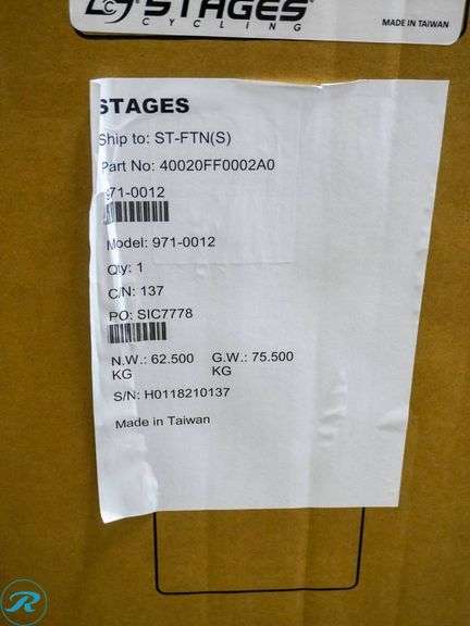 Stages SB20 Indoor Cycling Bike (Unassembled, New in Box) - Roller Auctions