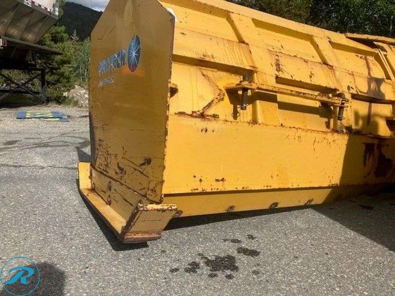 2016 Pro-Tech FPL18 Folding Box Snow Pusher, 18' Width, Manual Folding, Rylind Wedge Lock Coupler (Right Side Wing Hinge is Bent Causing the Right Side To Not Lay Flat On The Surface) - Roller Auctions