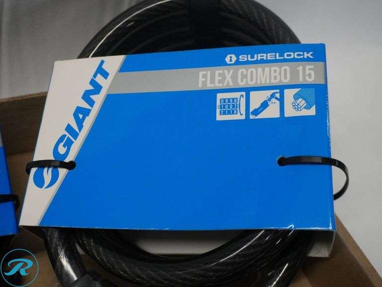 (6) Giant SureLock Cable Locks, Flex Key Coil and Flex Combo Models - Roller Auctions