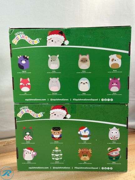 (4) Squishmallows Holiday Christmas Bright Squads Ornament Set, 8pk - New - Roller Auctions