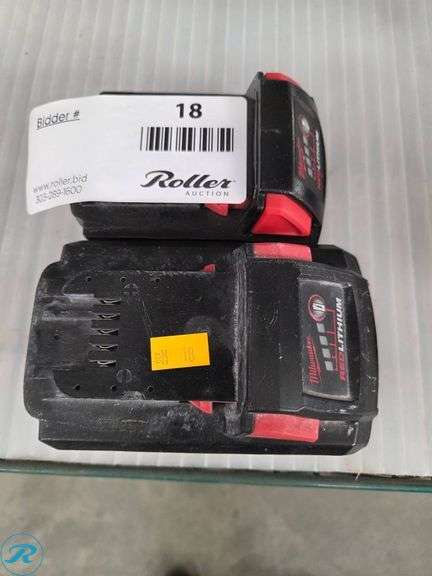 (2) Milwaukee M18 REDLITHIUM High Output XC6.0 Batteries - Roller Auctions