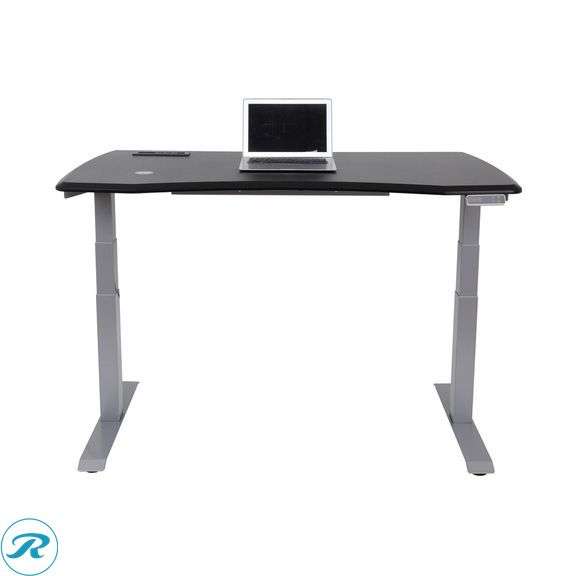 WorkPro® Electric 60"W Height-Adjustable Standing Desk with Wireless Charging, Black - New/Damaged In Transit/Top Slightly Scraped - Roller Auctions