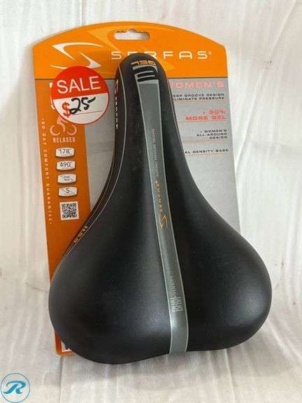 (5) Serfas Men’s and Women’s Dual Density Bike Saddles, Models DDMD-200 and DDLD-200 - Roller Auctions