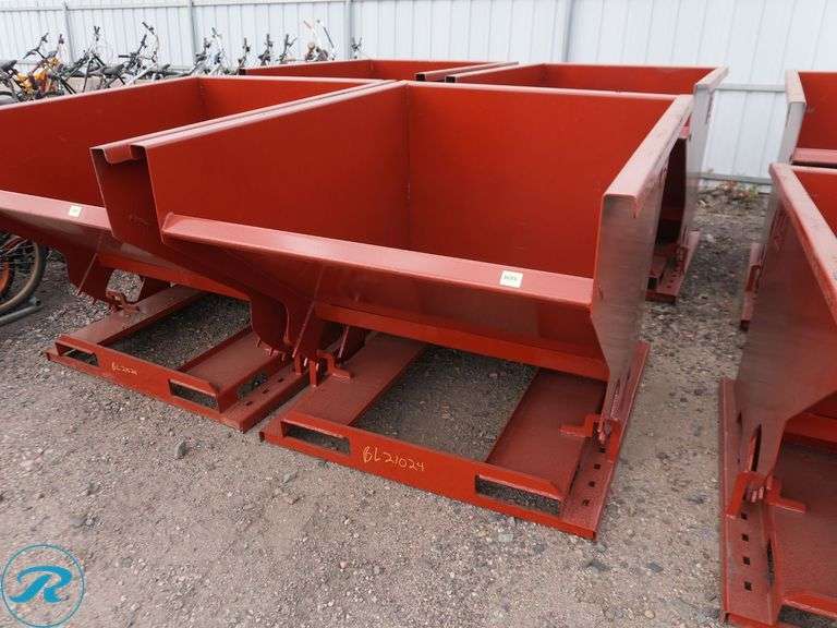 New Kit Containers Self-Dumping Hopper With Forklift Pockets, 2 Cu. Yd. - Roller Auctions
