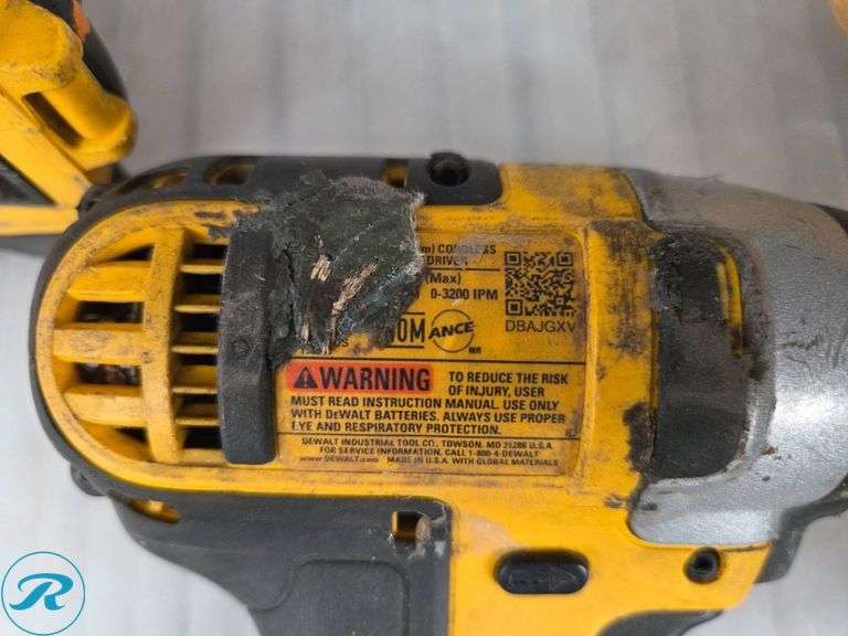 DeWalt 20V Tools Including DCG412 Grinder, DCD780 Drill, and Impact Driver - Roller Auctions